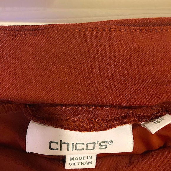 Chico’s Women’s Slacks Pants Maroon w/ Lace trim Sz. 16R - Picture 6 of 7
